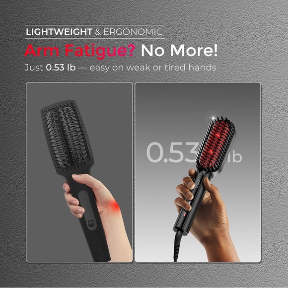 NIB! TYMO Hair Straightening Brush in Black and Red - Picture 5 of 16